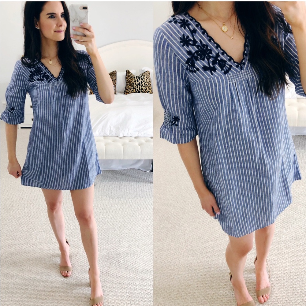 Madewell Blue and White Striped Dress